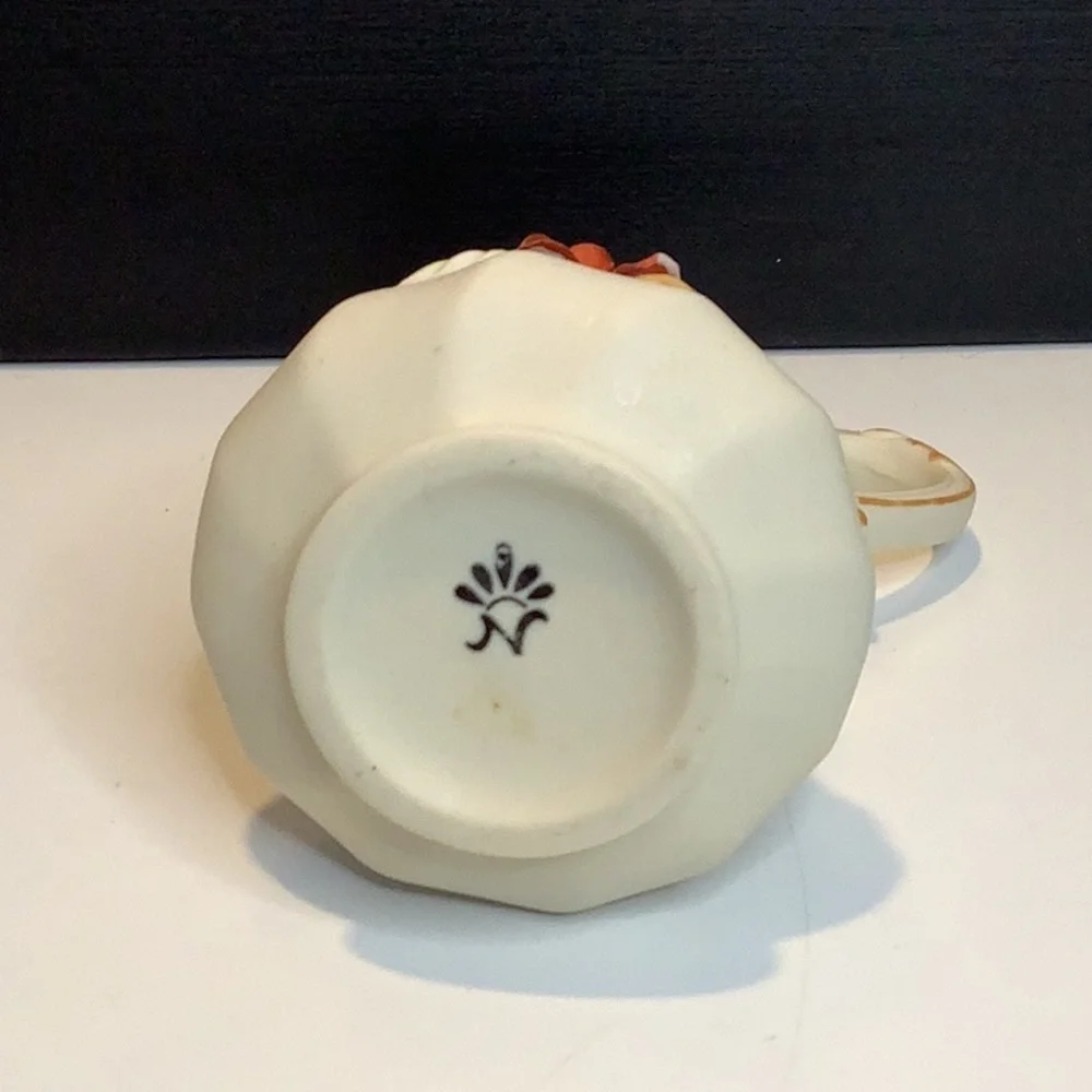Vintage Capodimonte Small Porcelain Flower Pitcher Made in Italy 5 Inches